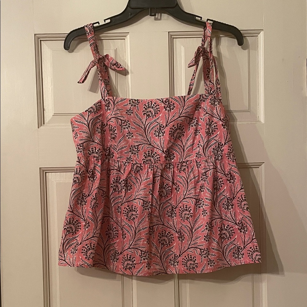 J Crew—Floral Pink Women's Top—Size 8